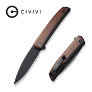 Civivi Savant Black, Wood Stainless Steel With Cuibourtia Wood Inlay (3.47" Black Stonewashed 14C28N) Folding Knife [ C20063B-1] - product view 3