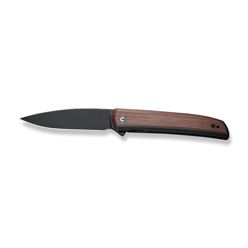 Civivi Savant Black, Wood Stainless Steel With Cuibourtia Wood Inlay (3.47" Black Stonewashed 14C28N) Folding Knife [ C20063B-1] - product view 6