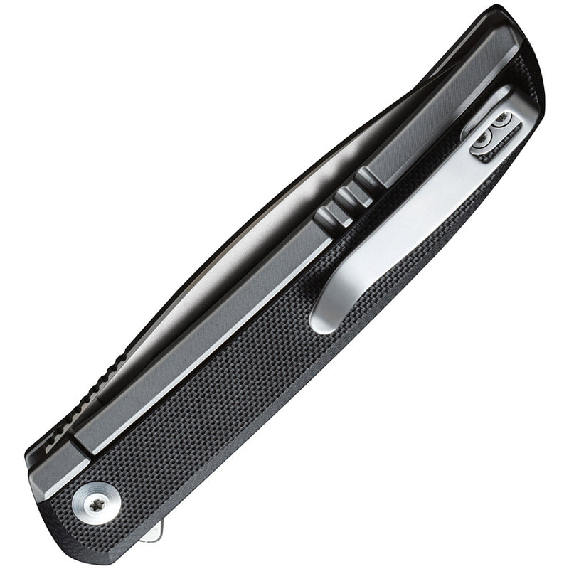Civivi Savant Plain, Black Stainless Steel With G10 Inlay (3.47" Silver Bead Blasted 14C28N) Folding Knife [ C20063B-2] - product view 2