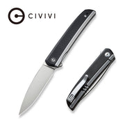 Civivi Savant Plain, Black Stainless Steel With G10 Inlay (3.47" Silver Bead Blasted 14C28N) Folding Knife [ C20063B-2] - product view 3