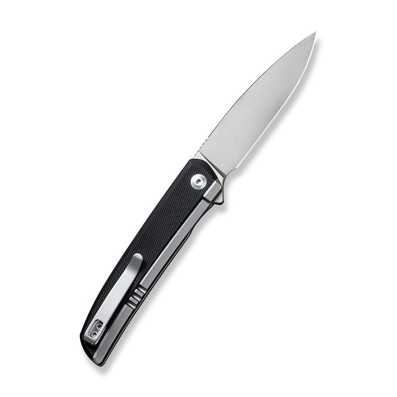 Civivi Savant Plain, Black Stainless Steel With G10 Inlay (3.47" Silver Bead Blasted 14C28N) Folding Knife [ C20063B-2] - product view 4