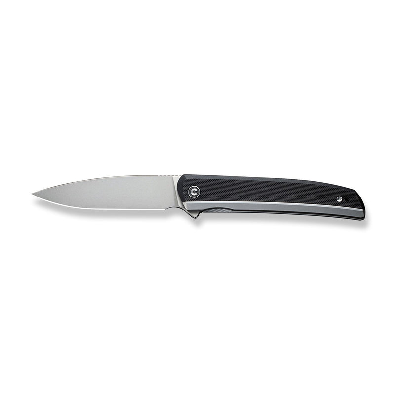 Civivi Savant Plain, Black Stainless Steel With G10 Inlay (3.47" Silver Bead Blasted 14C28N) Folding Knife [ C20063B-2] - product view 6