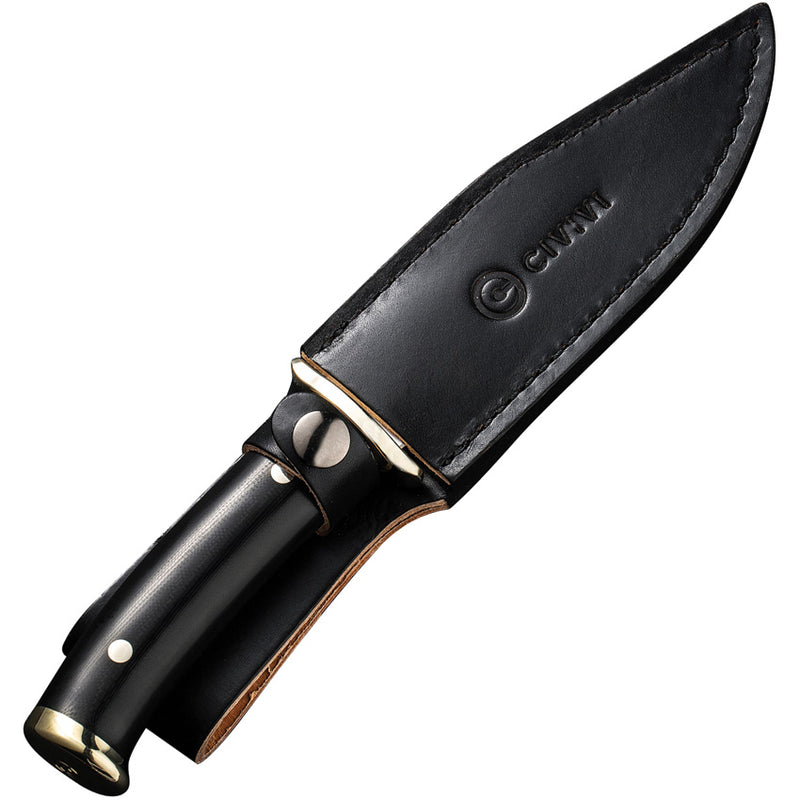 Civivi Teton Tickler Black / Polished G10 / Nickel-Silver Guard&Pommel (5.45" Satin D2) Folding Knife [C20072-1] - product view 4