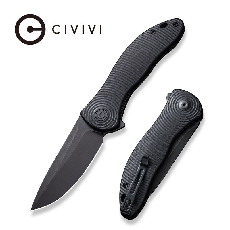 Civivi Synergy3 Black G10 (3.24" Black Stonewashed Nitro-V) Folding Knife [C20075D-1] - product view 4
