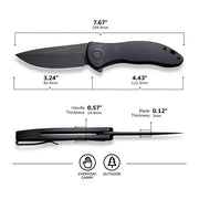 Civivi Synergy3 Black G10 (3.24" Black Stonewashed Nitro-V) Folding Knife [C20075D-1] - product view 5