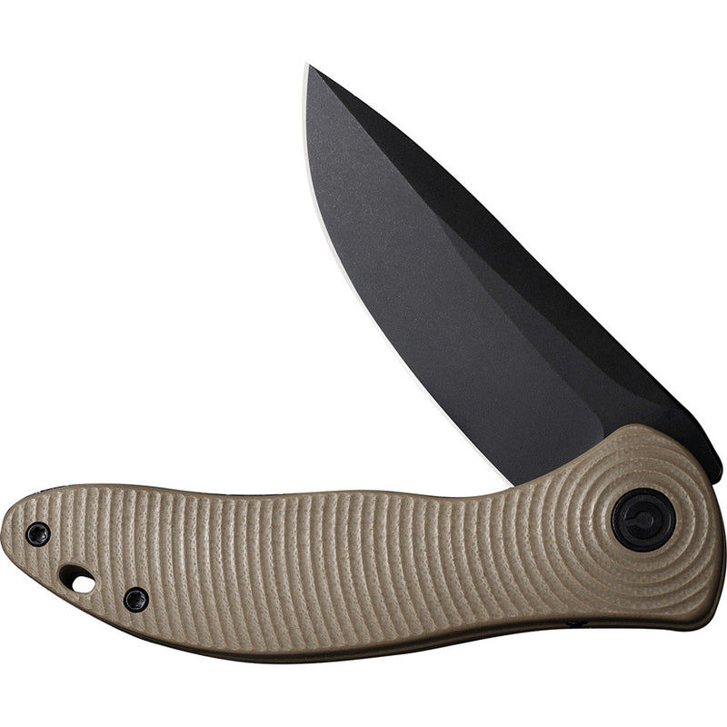 Civivi Synergy3 Tan G10 (3.24" Black Stonewashed Nitro-V) Folding Knife [C20075D-2] - product view 3