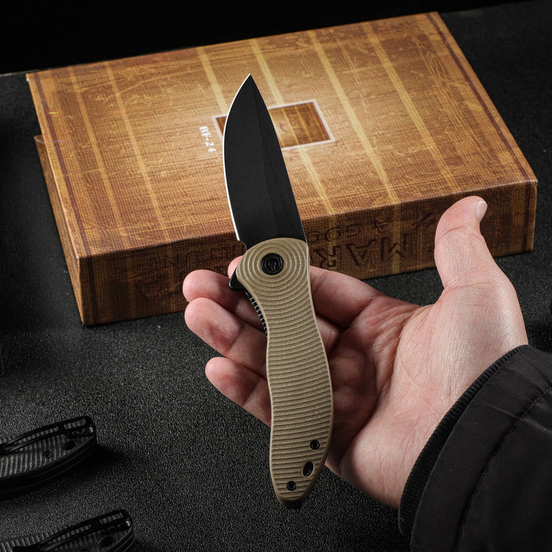 Civivi Synergy3 Tan G10 (3.24" Black Stonewashed Nitro-V) Folding Knife [C20075D-2] - product view 5