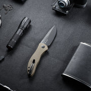 Civivi Synergy3 Tan G10 (3.24" Black Stonewashed Nitro-V) Folding Knife [C20075D-2] - product view 6