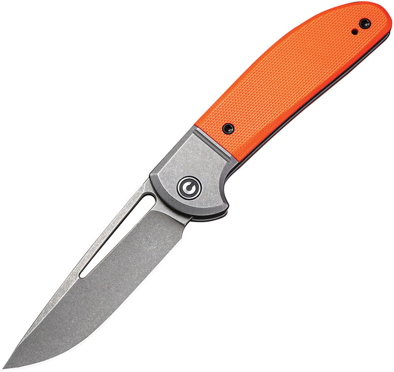 Civivi Trailblazer Gray,Orange G10 Onlay On Stainless Steel (2.97" Gray Stonewashed 14C28N) Folding Knife [C2018A] - product view 1