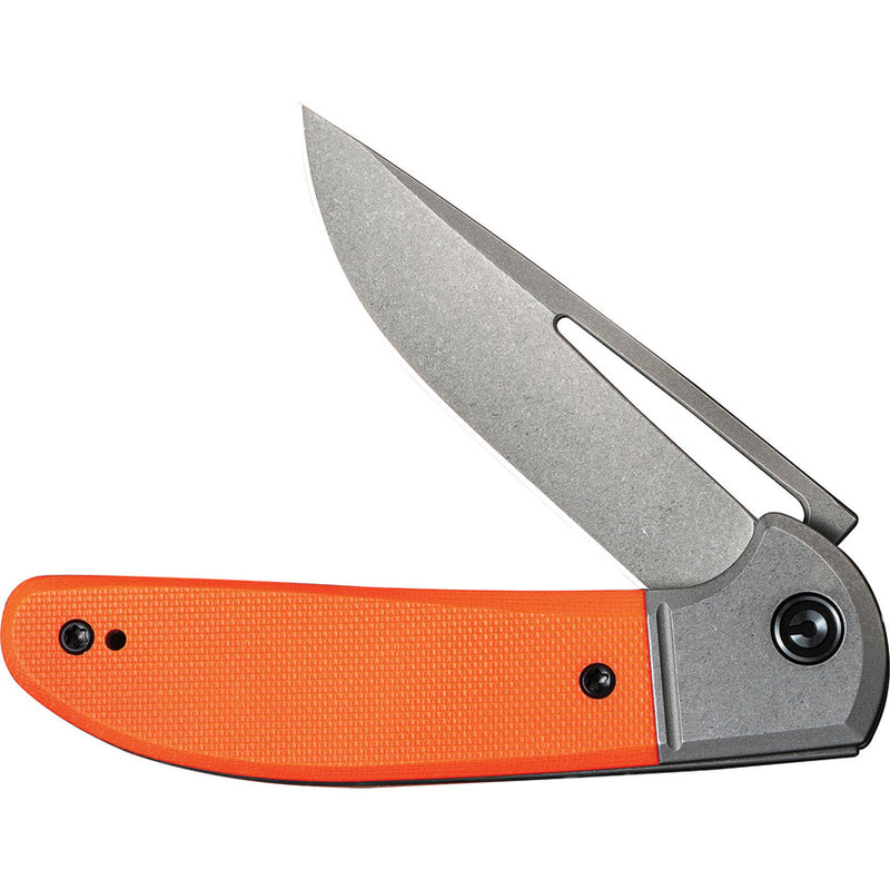 Civivi Trailblazer Gray,Orange G10 Onlay On Stainless Steel (2.97" Gray Stonewashed 14C28N) Folding Knife [C2018A] - product view 3