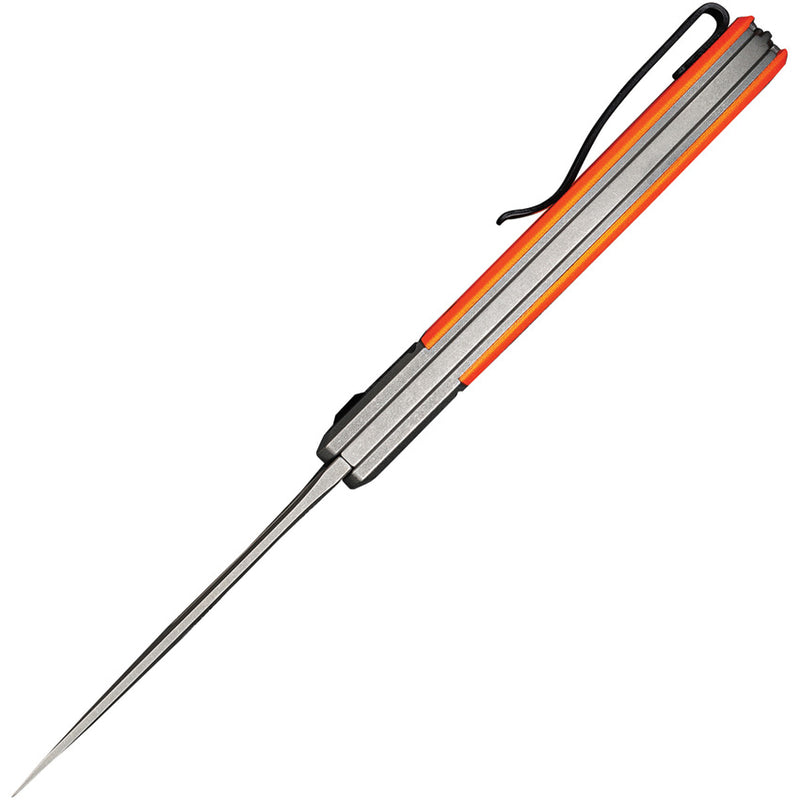 Civivi Trailblazer Gray,Orange G10 Onlay On Stainless Steel (2.97" Gray Stonewashed 14C28N) Folding Knife [C2018A] - product view 4