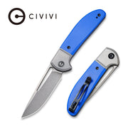 Civivi Trailblazer Gray,Blue G10 Onlay On Stainless Steel (2.97" Gray Stonewashed 14C28N) Folding Knife [C2018B] - product view 5