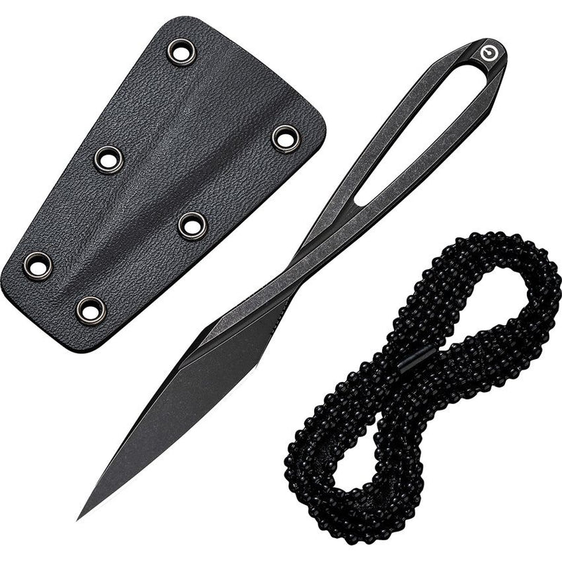 Civivi D-Art Neck Fixed Blade Knife Black SW [C21001-2]