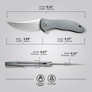 Civivi Synergy4 Gray G10 (3.94" Satin Finished Nitro-V) Folding Knife [ C21018A-2] - product view 7