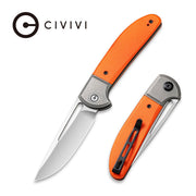 Civivi Trailblazer XL Gray,Orange G10 Onlay On Stainless Steel (3.46" Satin D2) Folding Knife [C2101B] - product view 3