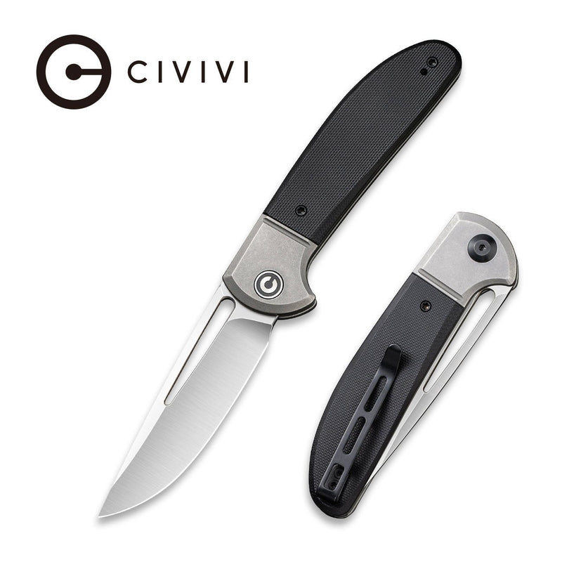 Civivi Trailblazer XL Gray,Black G10 Onlay On Stainless Steel (3.46" Satin D2) Folding Knife [C2101C] - product view 3