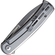 Civivi Cetos Brown / Gray Micarta Coarse presentation side; Stainless Steel lock side (3.48" Silver Bead Blasted 14C28N) Folding Knife [C21025B-1] - product view 2