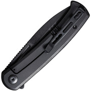 Civivi Cetos Black / Black Micarta Coarse presentation side; Stainless Steel lock side (3.48" Black Stonewashed 14C28N) Folding Knife [C21025B-2] - product view 2