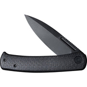 Civivi Cetos Black / Black Micarta Coarse presentation side; Stainless Steel lock side (3.48" Black Stonewashed 14C28N) Folding Knife [C21025B-2] - product view 5