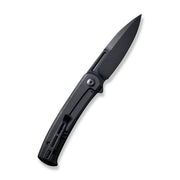 Civivi Cetos Black / Black Micarta Coarse presentation side; Stainless Steel lock side (3.48" Black Stonewashed 14C28N) Folding Knife [C21025B-2] - product view 7