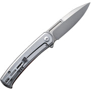 Civivi Cetos Wood / Gray Cuibourtia Wood presentation side; Stainless Steel lock side (3.48" Silver Bead Blasted 14C28N) Folding Knife [C21025B-4] - product view 4