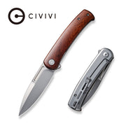 Civivi Cetos Wood / Gray Cuibourtia Wood presentation side; Stainless Steel lock side (3.48" Silver Bead Blasted 14C28N) Folding Knife [C21025B-4] - product view 6