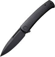 Civivi Caetus Black Burlap Micarta (3.48" Black Stonewashed 14C28N) Folding Knife [C21025C-2] - product view 1