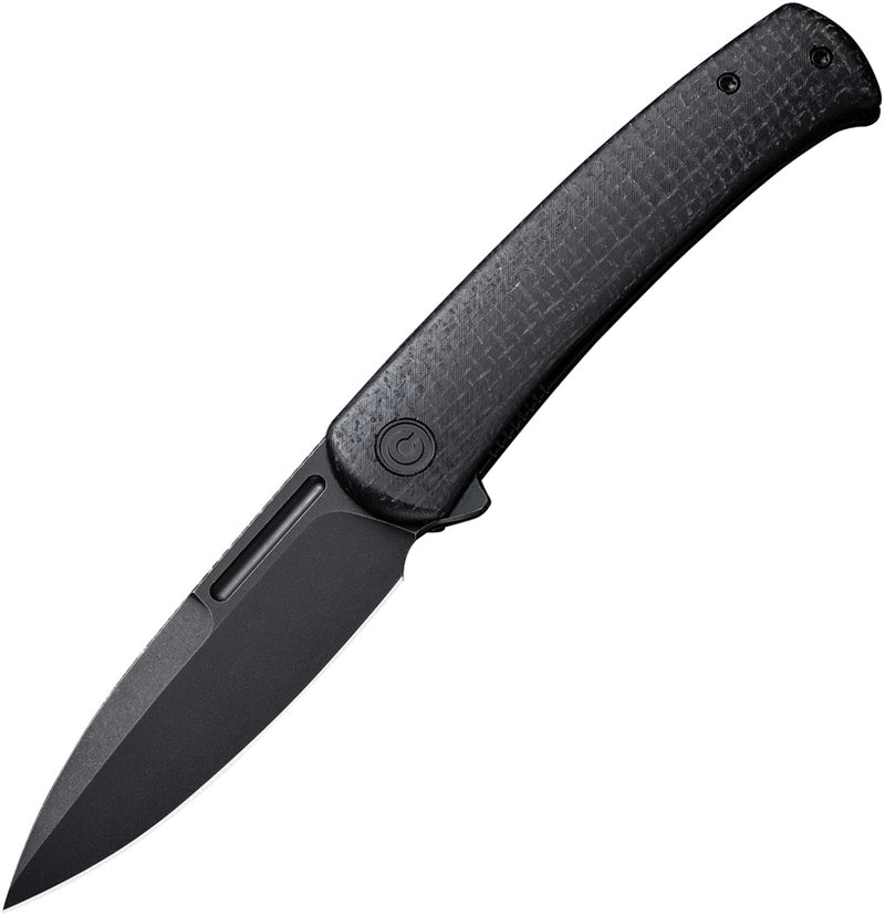 Civivi Caetus Black Burlap Micarta (3.48" Black Stonewashed 14C28N) Folding Knife [C21025C-2] - product view 1