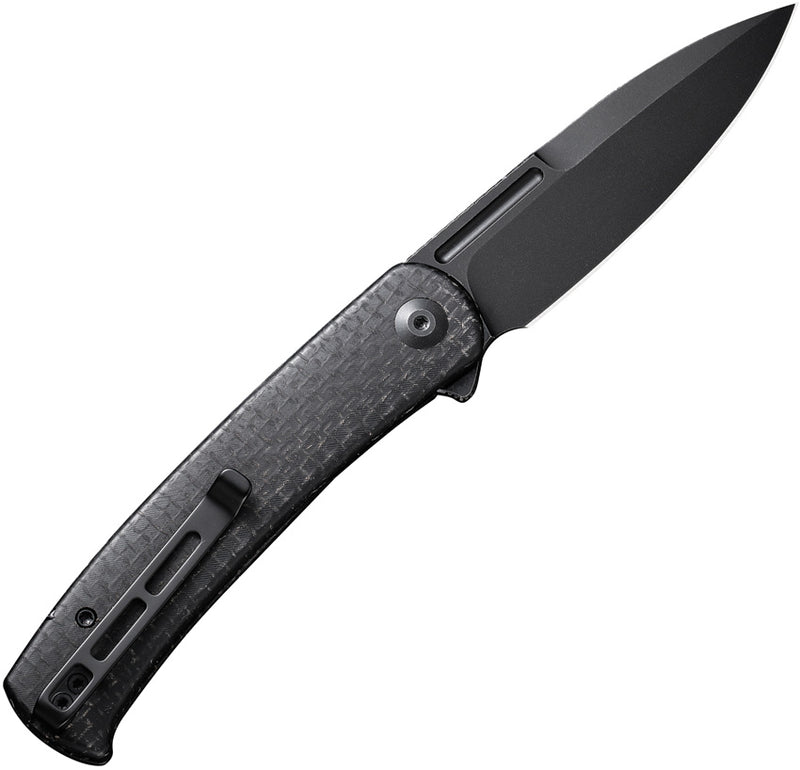 Civivi Caetus Black Burlap Micarta (3.48" Black Stonewashed 14C28N) Folding Knife [C21025C-2] - product view 3