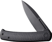 Civivi Caetus Black Burlap Micarta (3.48" Black Stonewashed 14C28N) Folding Knife [C21025C-2] - product view 5