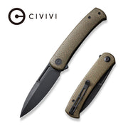 Civivi Caetus Green Burlap Micarta (3.48" Black Stonewashed 14C28N) Folding Knife [C21025C-3] - product view 6