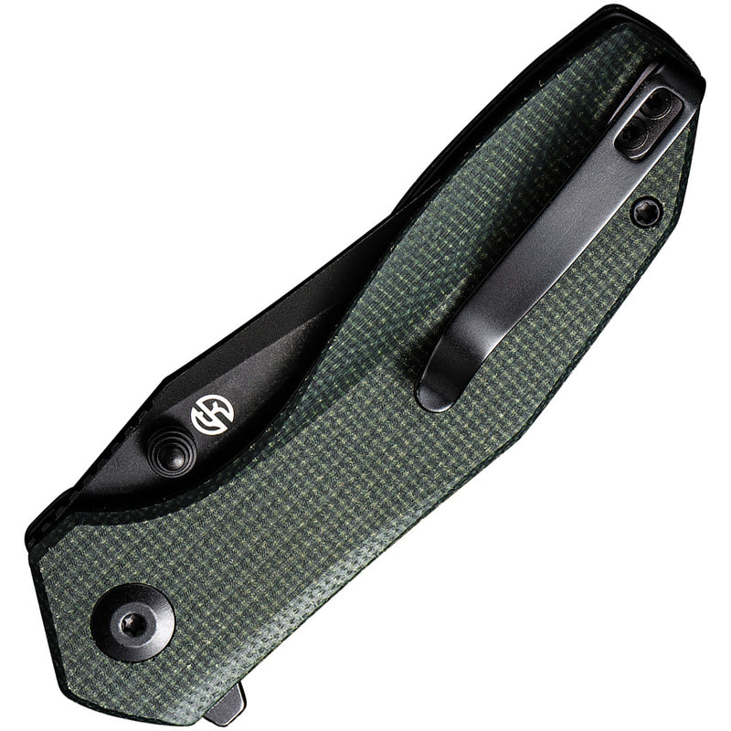 Civivi ODD 22 Green Canvas Micarta (2.97" Black Stonewashed 14C28N) Folding Knife [C21032-2] - product view 2