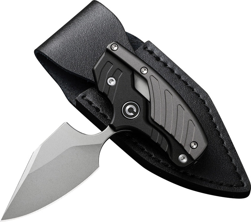 Civivi Typhoeus Black, Gray Aluminum (3" Stonewashed 14C28N) Folding Knife [C21036-3] - product view 3