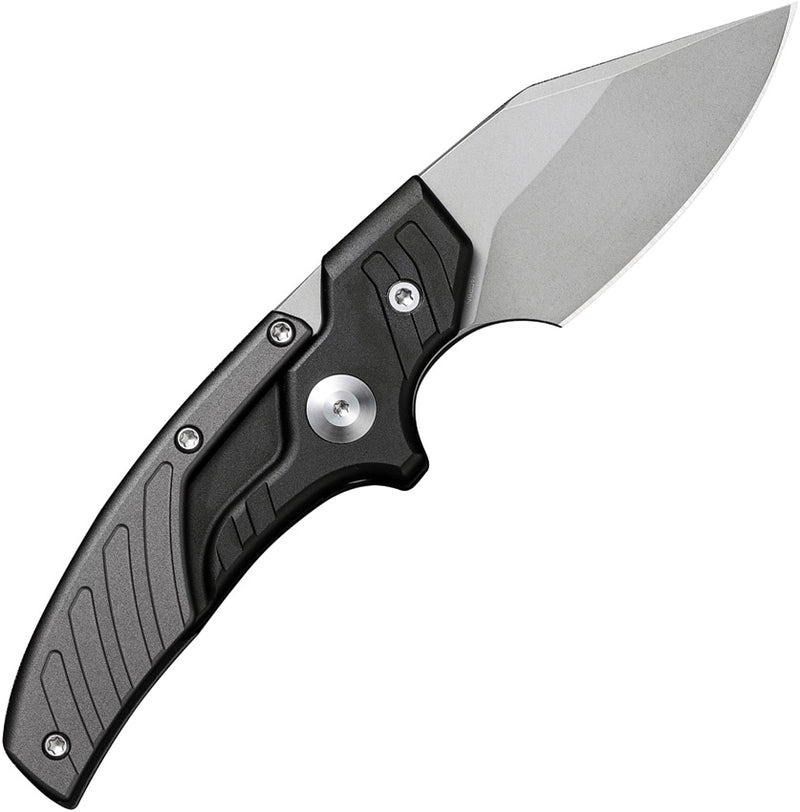 Civivi Typhoeus Black, Gray Aluminum (3" Stonewashed 14C28N) Folding Knife [C21036-3] - product view 6