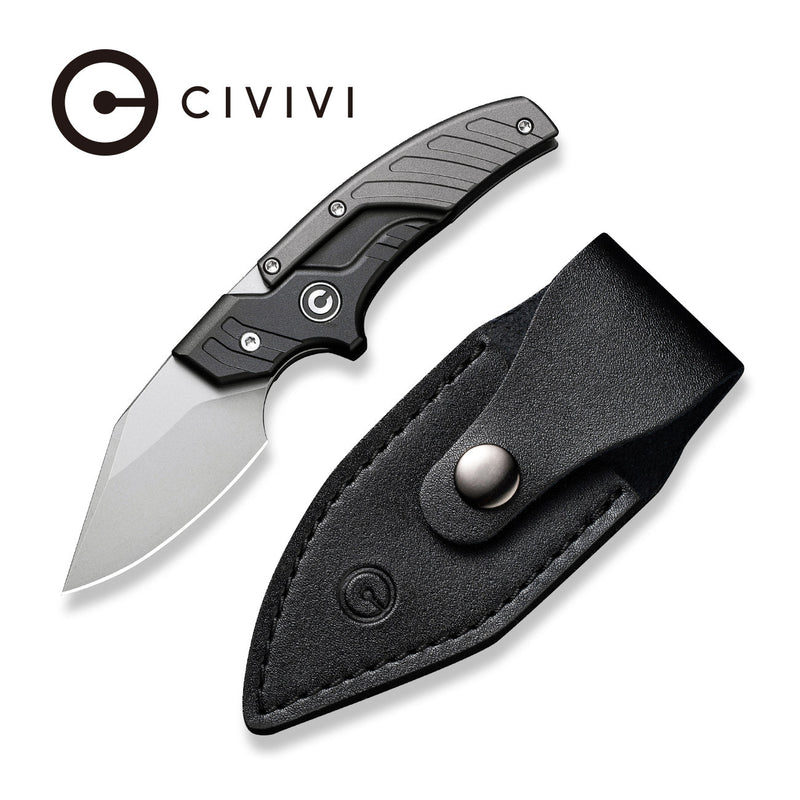 Civivi Typhoeus Black, Gray Aluminum (3" Stonewashed 14C28N) Folding Knife [C21036-3] - product view 7