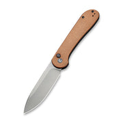 Civivi Button Lock Elementum Brown Micarta (3.47" Gray Stonewashed 14C28N) Folding Knife [C2103D] - product view 3