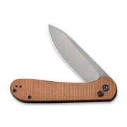 Civivi Button Lock Elementum Brown Micarta (3.47" Gray Stonewashed 14C28N) Folding Knife [C2103D] - product view 4