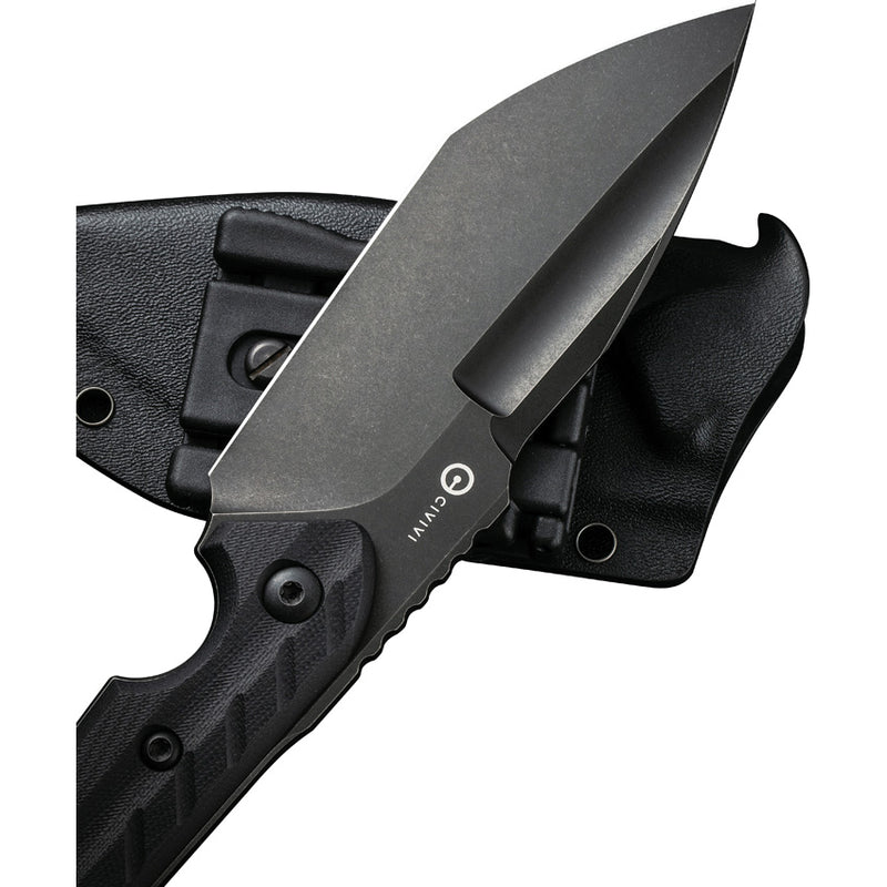 Civivi Maxwell Black G10 (4.74" Black Stonewashed D2) Fixed Blade Knife [ C21040-1] - product view 6