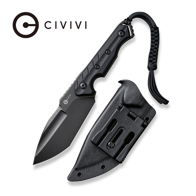 Civivi Maxwell Black G10 (4.74" Black Stonewashed D2) Fixed Blade Knife [ C21040-1] - product view 7
