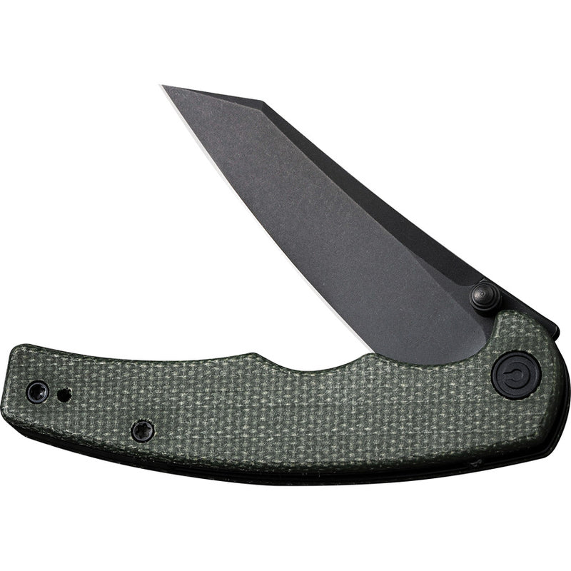 Civivi P87 Folder Green Micarta (2.9" Black Stonewashed Nitro-V) Folding Knife [ C21043-3] - product view 3