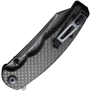 Civivi P87 Folder Twill Carbon Fiber Overlay On Black G10 (2.9" Black Hand Rubbed Damascus) Folding Knife [ C21043-DS1] - product view 2