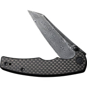 Civivi P87 Folder Twill Carbon Fiber Overlay On Black G10 (2.9" Black Hand Rubbed Damascus) Folding Knife [ C21043-DS1] - product view 4