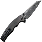 Civivi P87 Folder Twill Carbon Fiber Overlay On Black G10 (2.9" Black Hand Rubbed Damascus) Folding Knife [ C21043-DS1] - product view 5