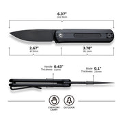 Civivi Foldis Black G10 (2.67" Black Stonewashed Nitro-V) Folding Knife [C21044-3] - product view 5