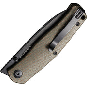 Civivi Sokoke Green Burlap Micarta (3.35" Black Stonewashed 14C28N) Folding Knife [C22007-2] - product view 2