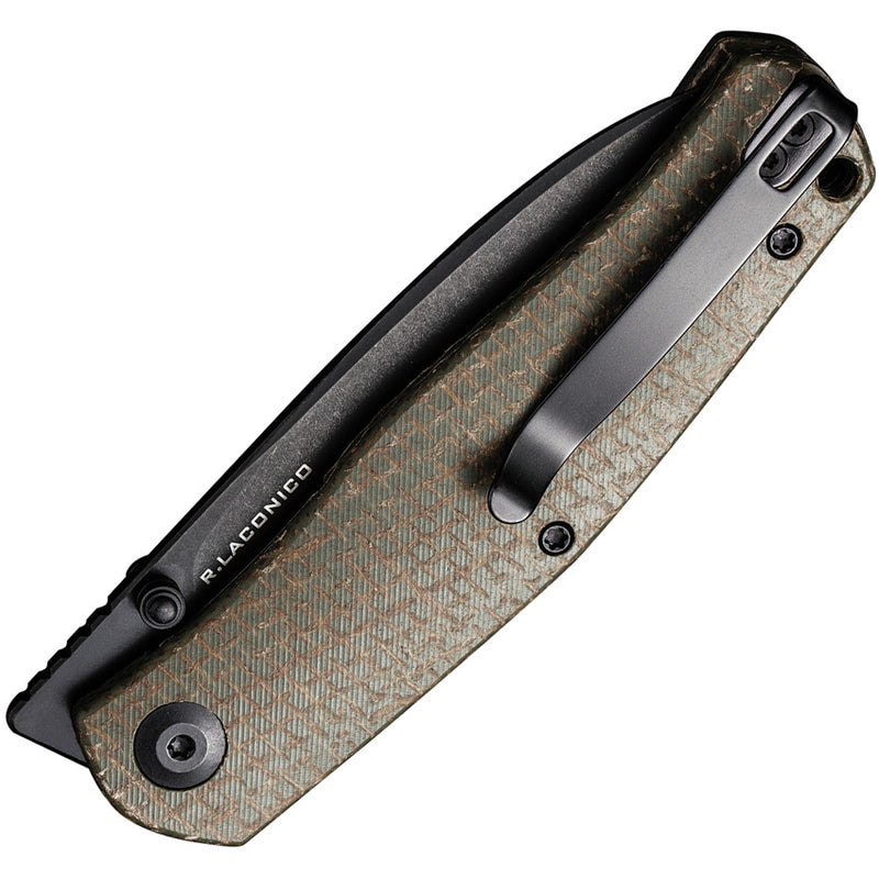 Civivi Sokoke Green Burlap Micarta (3.35" Black Stonewashed 14C28N) Folding Knife [C22007-2] - product view 2