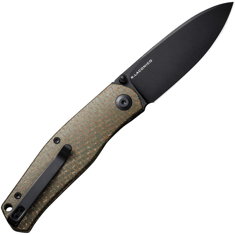 Civivi Sokoke Green Burlap Micarta (3.35" Black Stonewashed 14C28N) Folding Knife [C22007-2] - product view 3