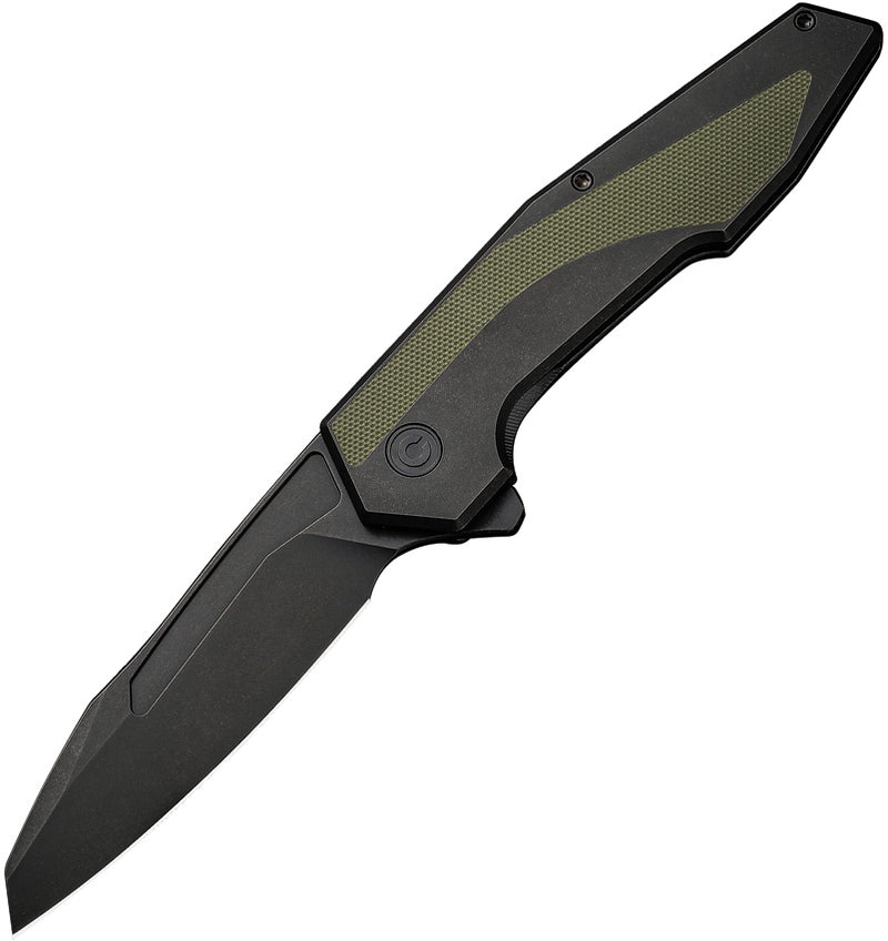 Civivi Hypersonic Black, OD Green Steel With G10 Inlay (3.7" Black Stonewashed 14C28N) Folding Knife [C22011-1] - product view 1
