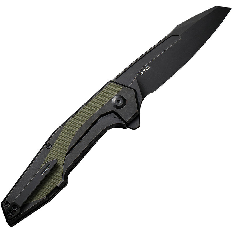 Civivi Hypersonic Black, OD Green Steel With G10 Inlay (3.7" Black Stonewashed 14C28N) Folding Knife [C22011-1] - product view 2