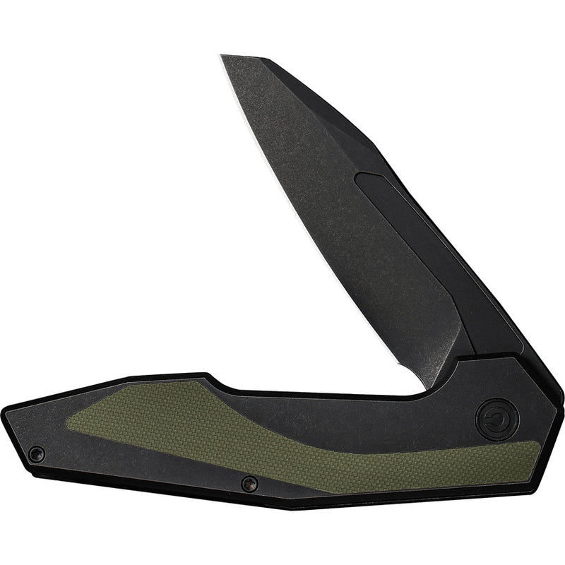 Civivi Hypersonic Black, OD Green Steel With G10 Inlay (3.7" Black Stonewashed 14C28N) Folding Knife [C22011-1] - product view 3
